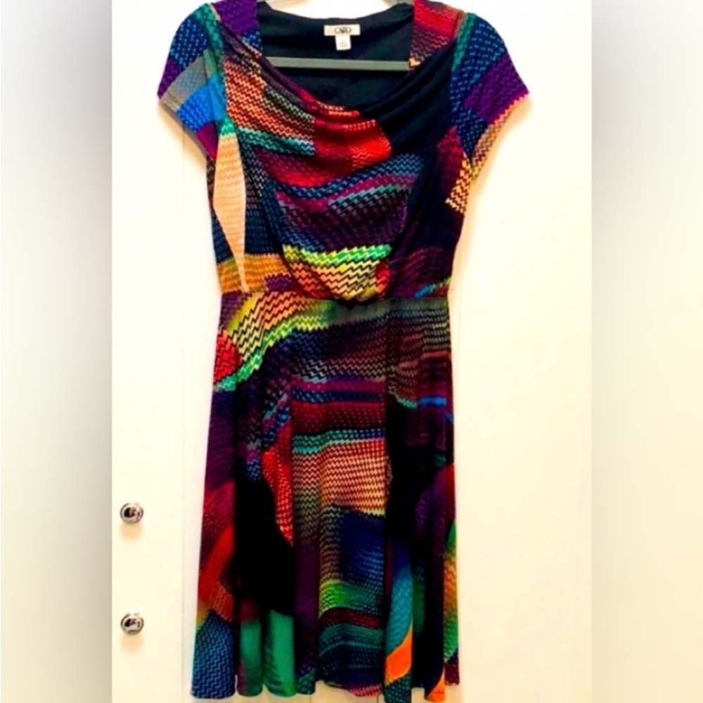Beautiful Multi Color Dress With Gorgeous Pattern Sz SML